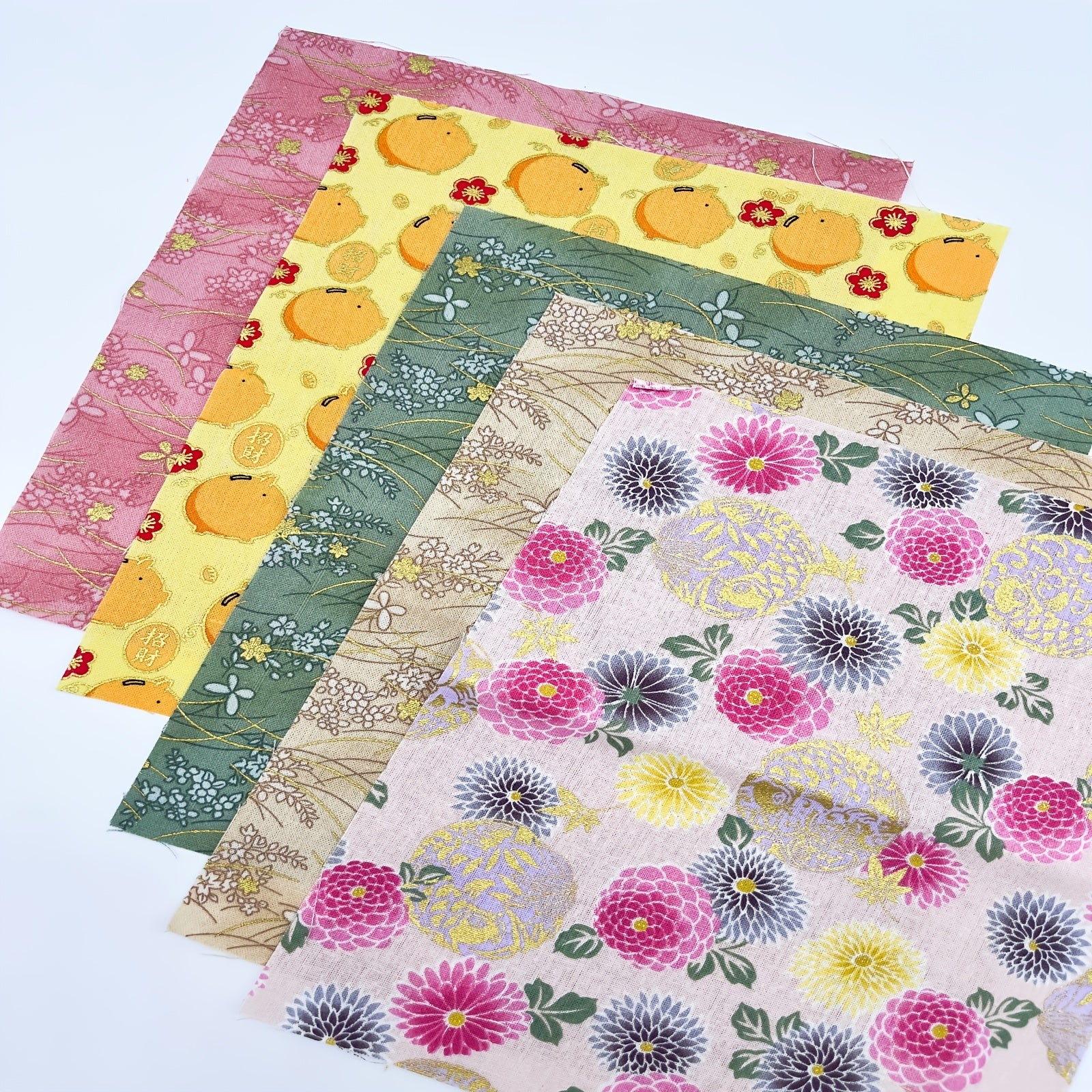 5pcs Multicolor Small Cloth Set Japanese Style Patchwork Household Supplies