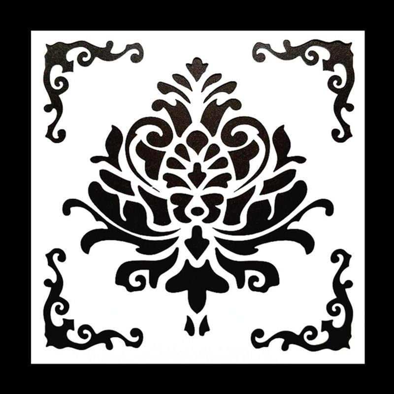 Vintage Pattern Stencils Set for DIY Painting on Tile Floor Furniture