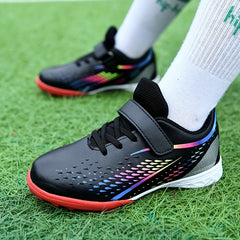 Boy's TF Football Boots Hook Loop Pro Outdoor Anti skid Soccer Cleats