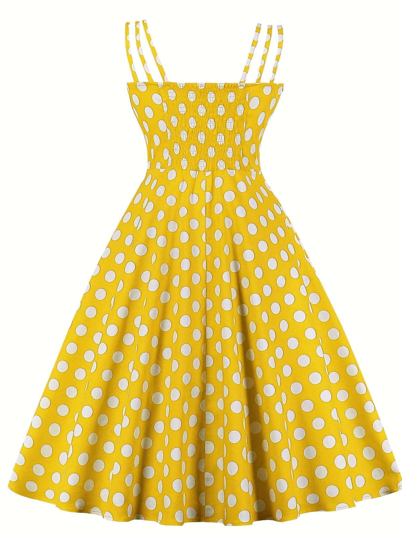  Polka Dot Split Strap Cami Dress