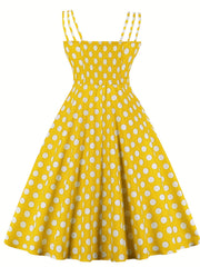  Polka Dot Split Strap Cami Dress