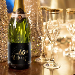 2pcs 60th Birthday Bottle Labels For Champagne & Wine Bottles