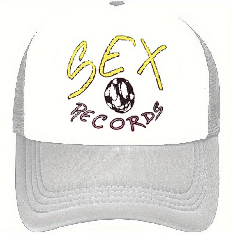 Men's Funny Record Hat Sunshade Mesh Baseball Cap