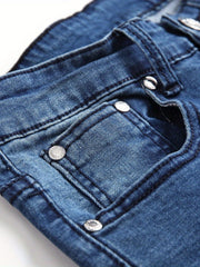 Men Ripped Distressed Destroyed Fit Washed Denim Jeans