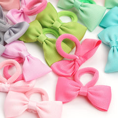 80PCS Baby Bows Hair Ties Soft Elastics Ponytail Holders Hair Accessories