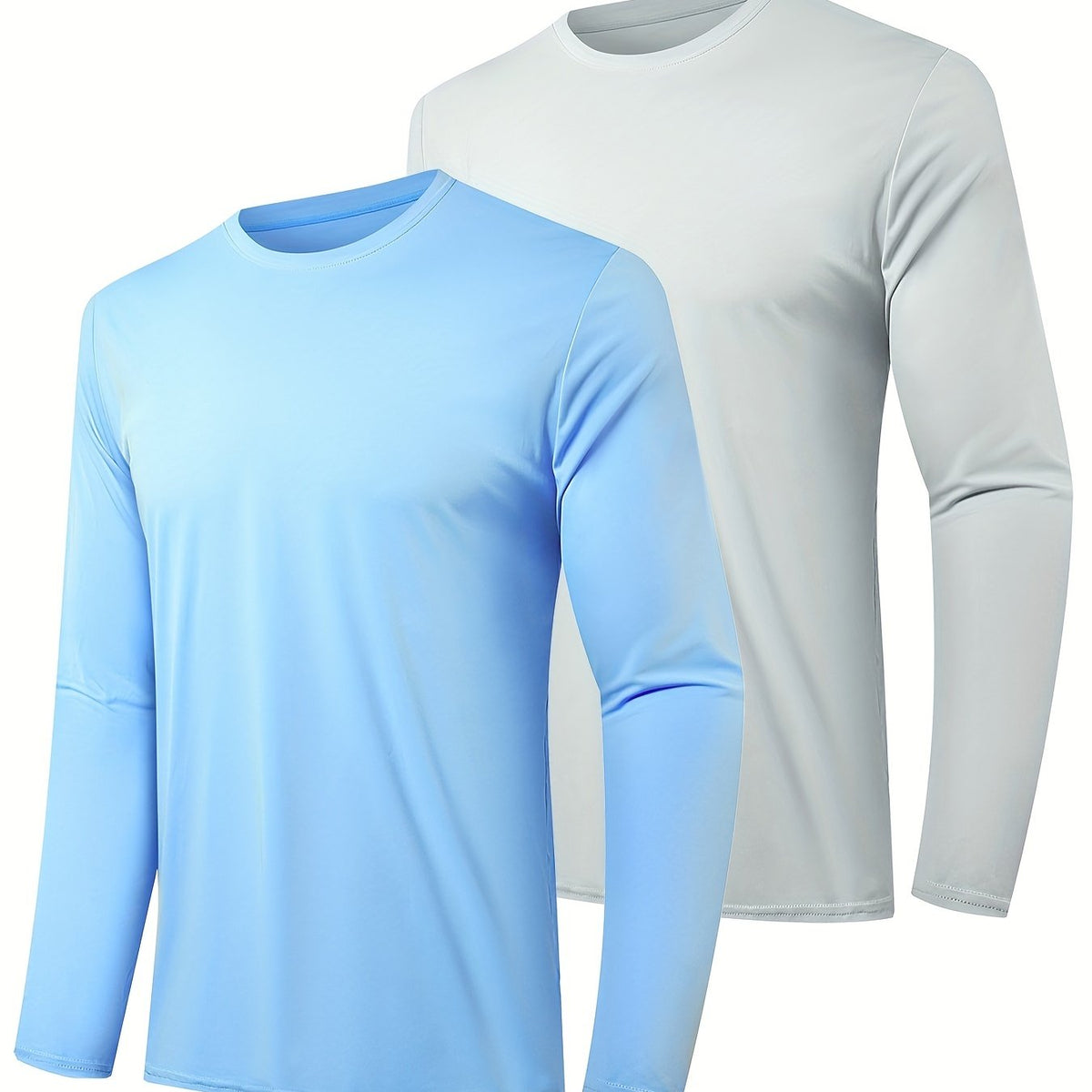 2 Pack UPF 50 Men's Long Sleeve Lightweight T-shirt for Fishing Hiking