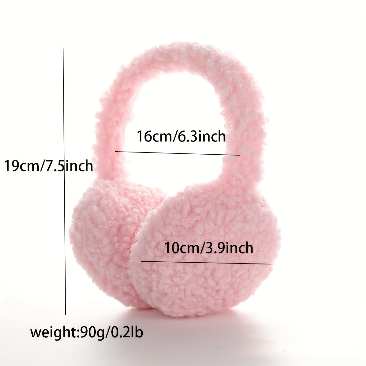 Soft Beige Ear Muffs Winter Headband with Fleece Lining
