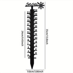 Metal Snowflake Snow Gauge Garden Stake Christmas Decor