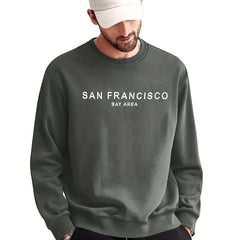 San Francisco Print Sweatshirt Men's Casual Graphic Crew Neck Pullover