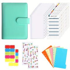 A6 Leather Budget Binder Money Organizer with Zipper Envelopes