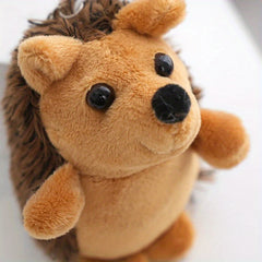 2pcs Hedgehog Plush Toys Keychain Soft Stuffed Animals Beige & Brown
