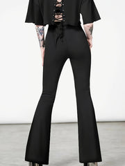  Gothic Pants Women's Plus Graphic Print Flared Leg Trousers