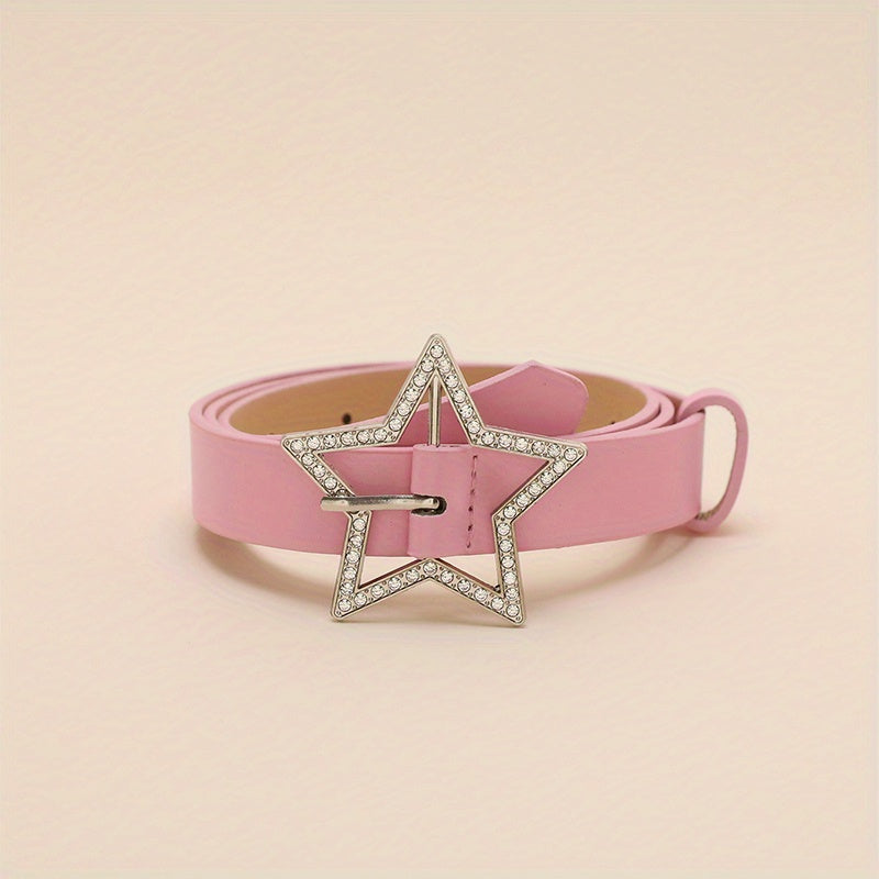 Pink Rhinestone Star Buckle Y2K Belt