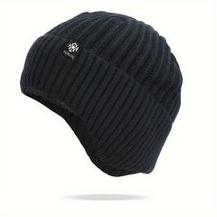 Outdoor Skiing Knitted Hat Thickened Ear Protection Beanie & Scarf