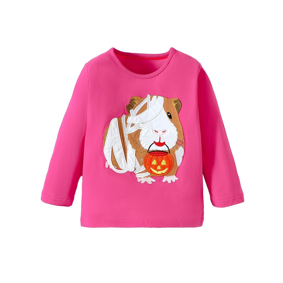Girls' Guinea Pig Embroidered Pullover Sweatshirt