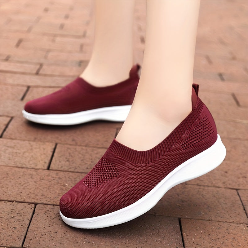 Knit Weaving Slip-on Walking Shoes for Women