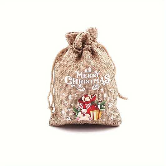 Christmas Burlap Bag Candy Snack Storage Packaging Gift Bag