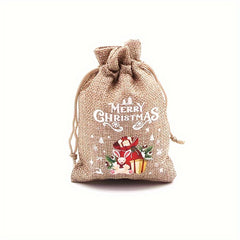 Christmas Burlap Bag Candy Snack Storage Packaging Gift Bag