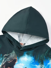 Dinosaur 3D Print Boys Hooded Sweatshirt