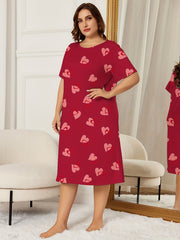  Lounge Dress Women's Plus Heart Print Cooling