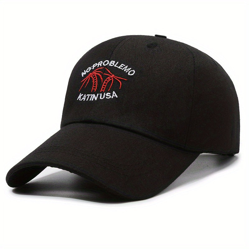 Coconut Tree Embroidered Sunblock Hat Couple Cap
