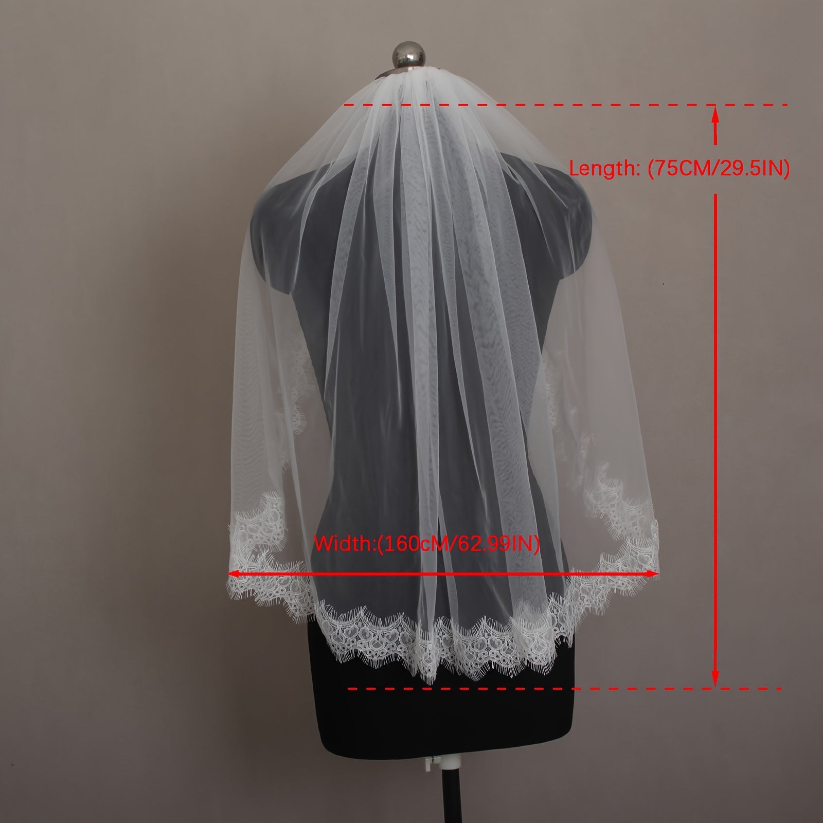 Floral Pattern 1m Bridal Veil Soft & Comfortable Wedding Veil for Women