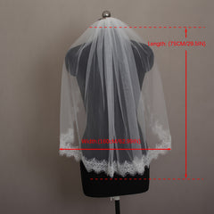 Floral Pattern 1m Bridal Veil Soft & Comfortable Wedding Veil for Women