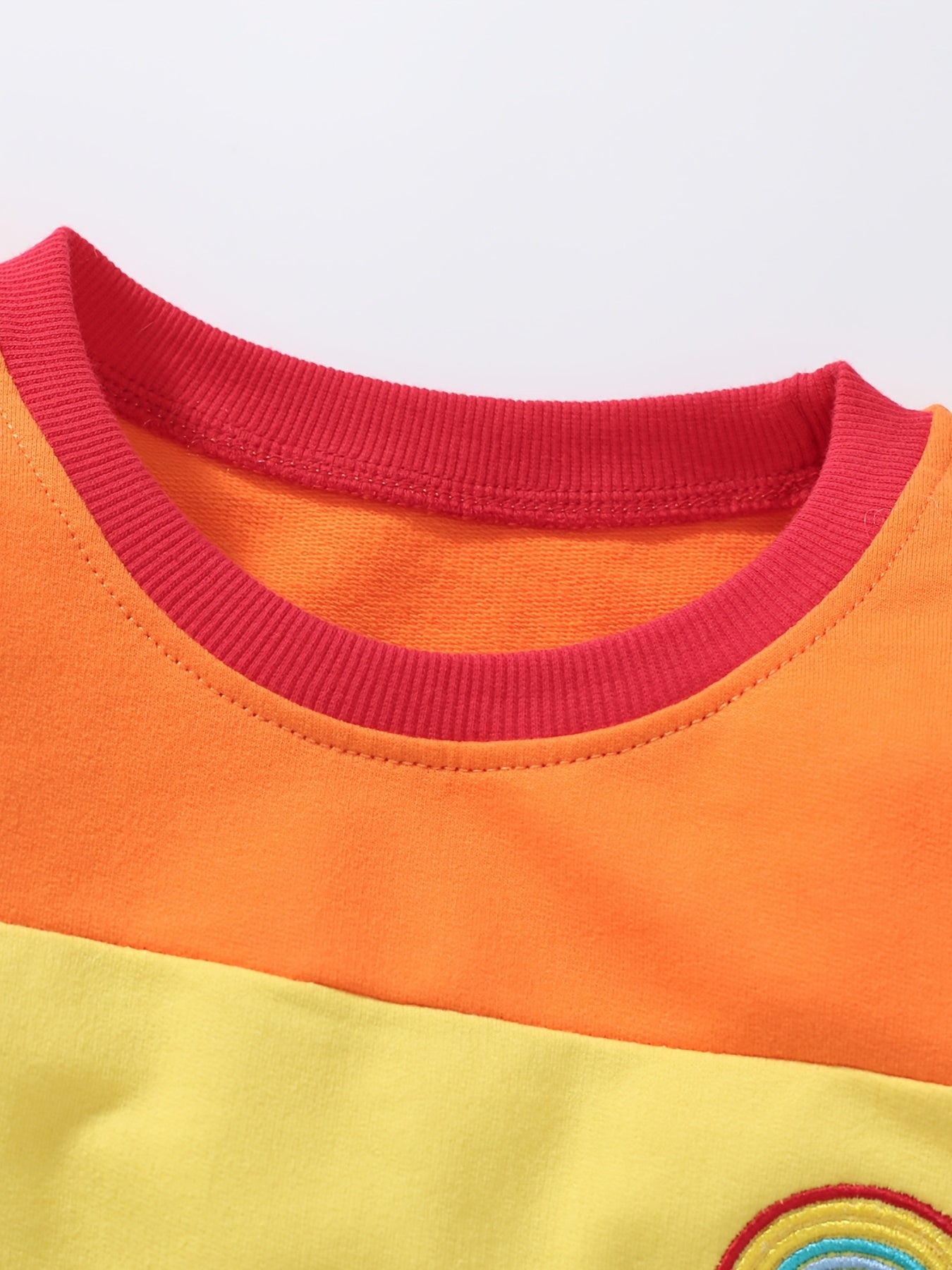 Girls Rainbow Block Long Sleeve Princess Dress