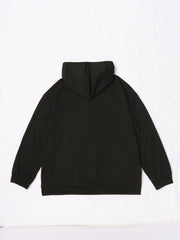Women's Heart Print Hoodie Casual Drawstring Loose Sweatshirt