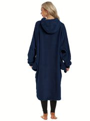 Shark Pattern Cozy Robe Wearable Blanket