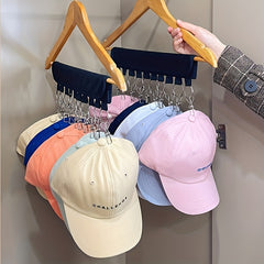 2PCS Foldable Hat Hanger Clip Closet Cap Organizer Stainless Steel Clip