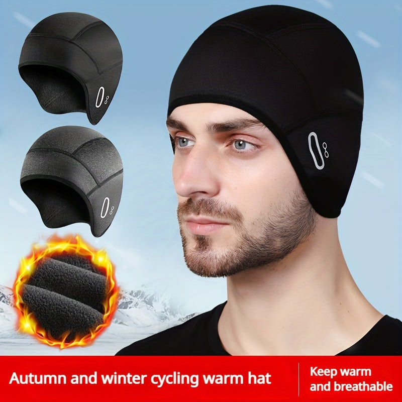 Winter Warm Hat Outdoor Riding Helmet Men Women Windproof Lined Motorcycle Bike