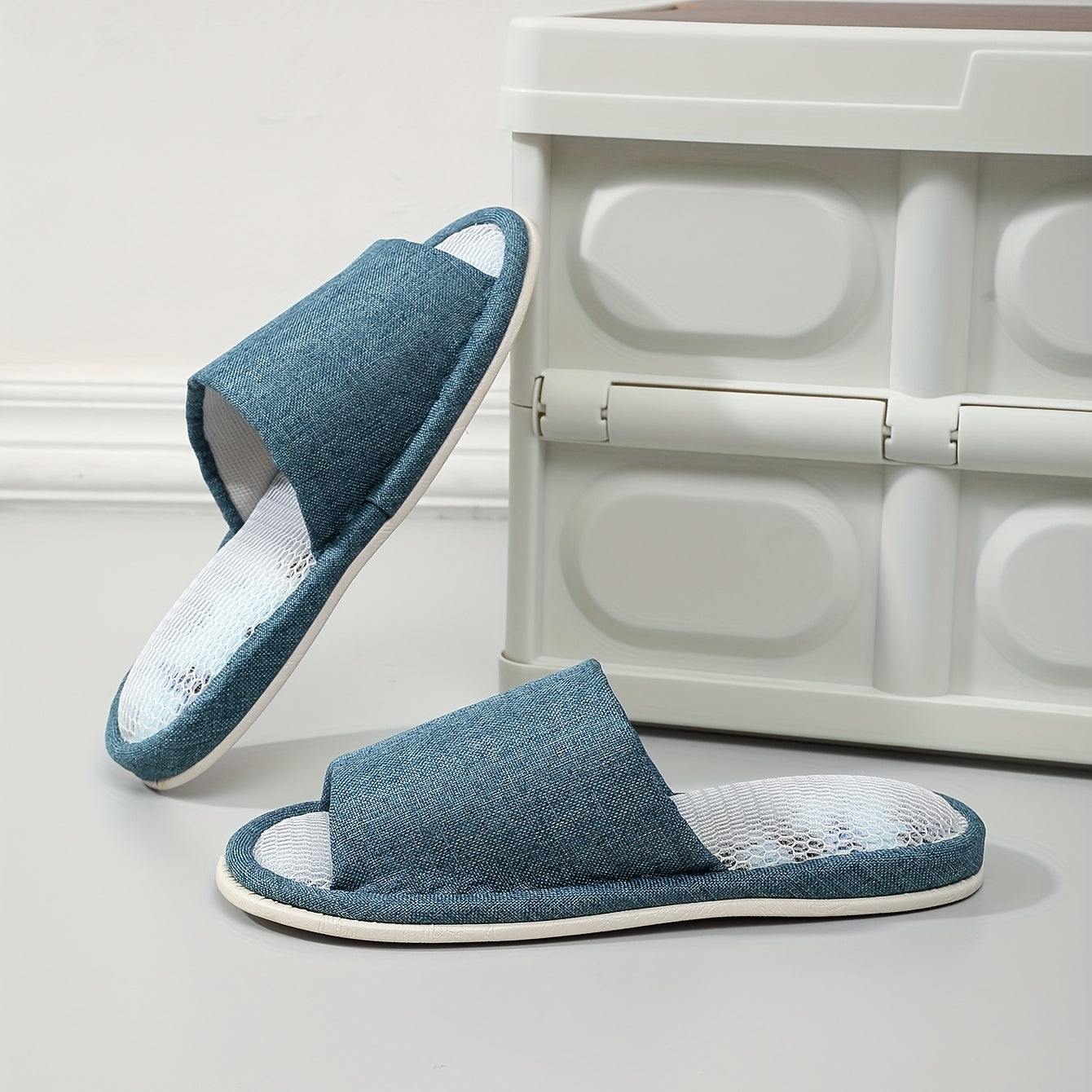 Men's Cozy Open Toe House Slippers Indoor Anti-slip Shoes