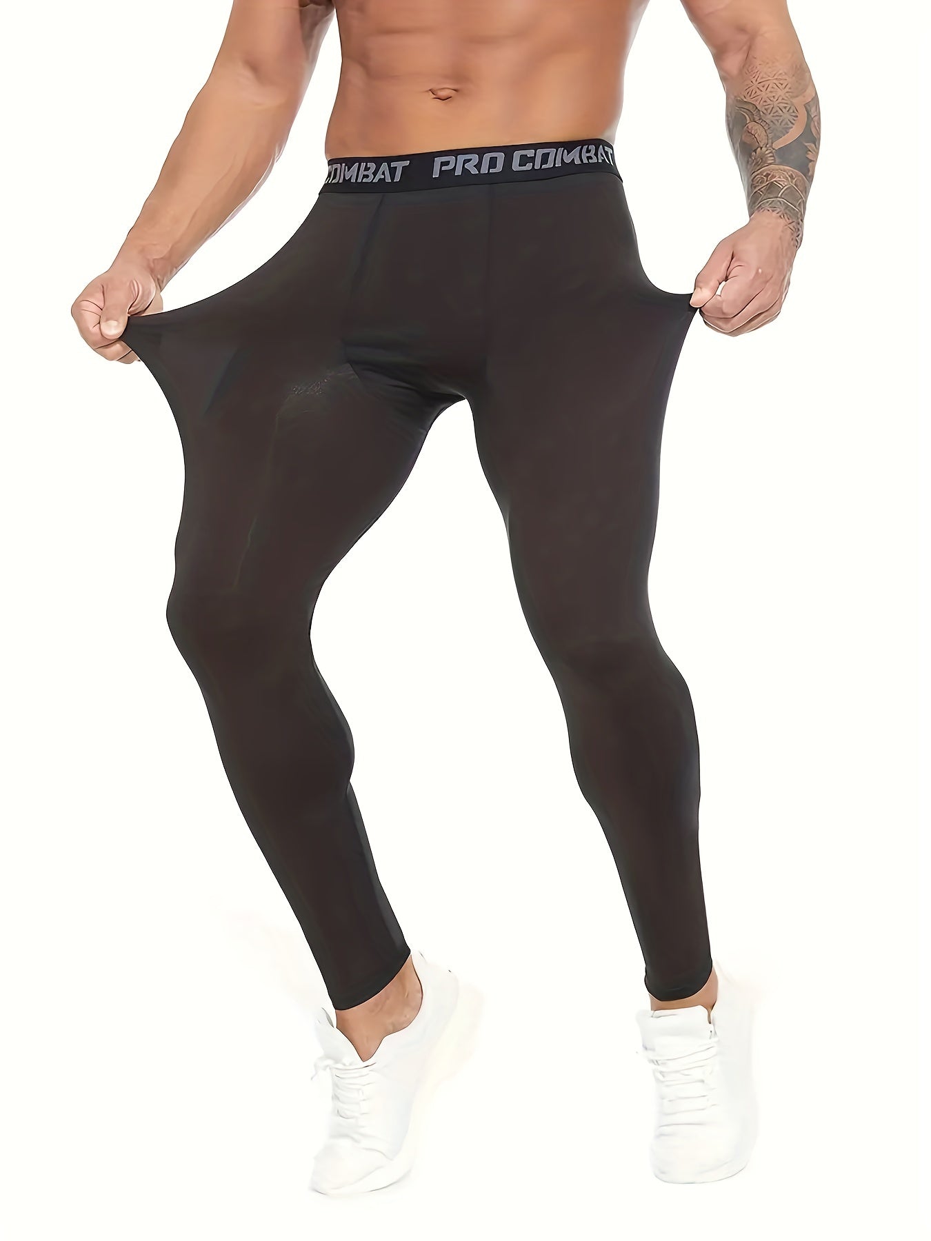 Men's Sports Leggings Active High Stretch Compression Pants
