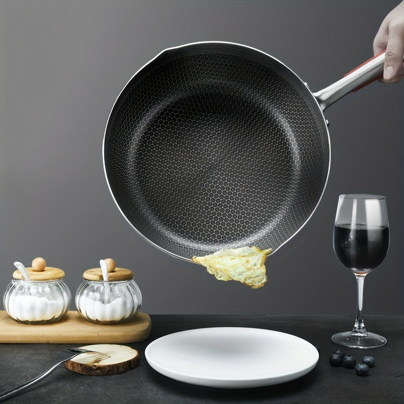 Stainless Steel Wok 29cm Honeycomb Coating Deep Frying Pan