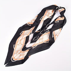 Vintage Chain Print Bandana Silk Square Scarf Shawl Neckerchief