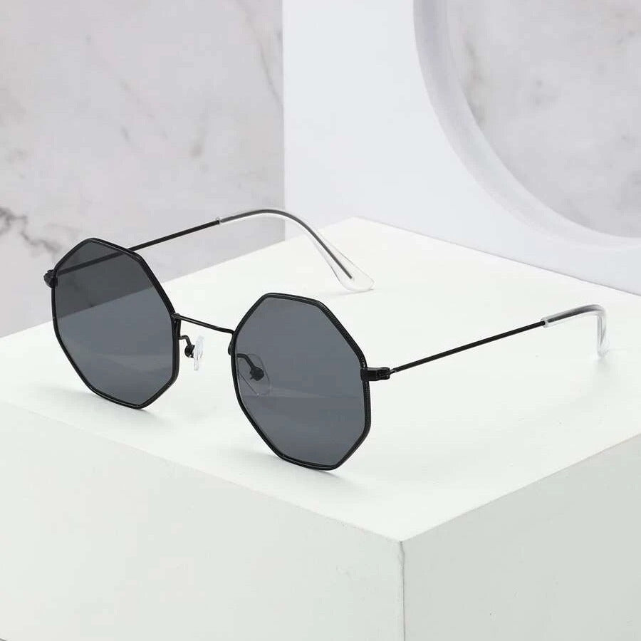 Small Metal Frame Geometric Square Sunglasses