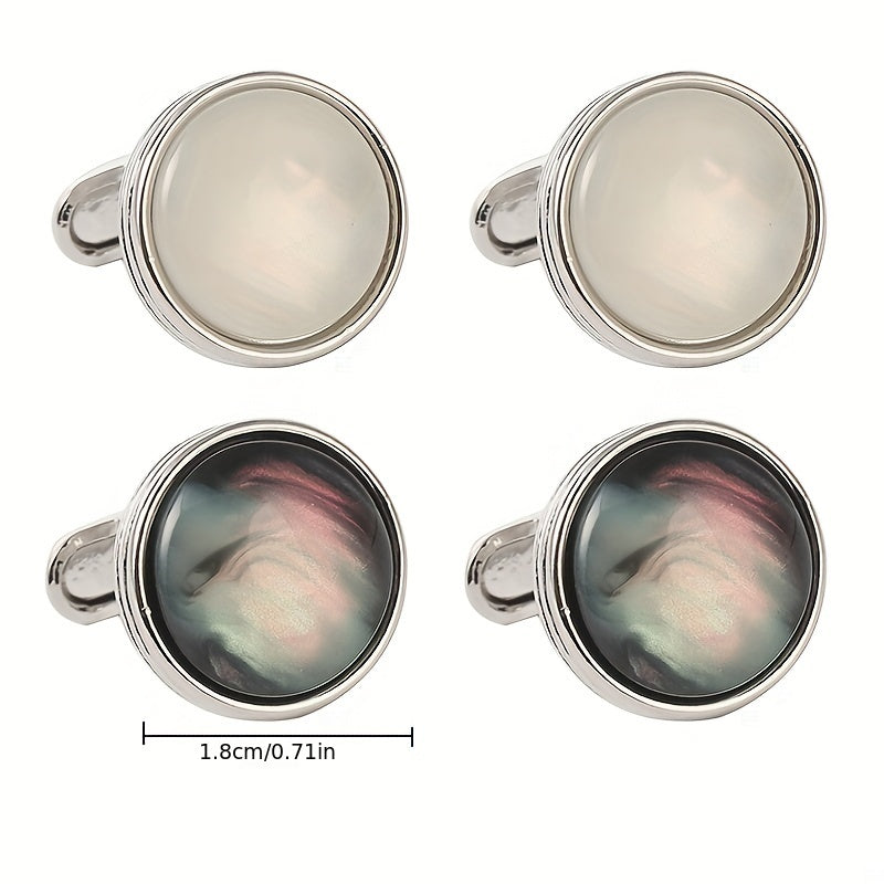 Crystal Inlaid Button Cufflinks Wedding Accessories