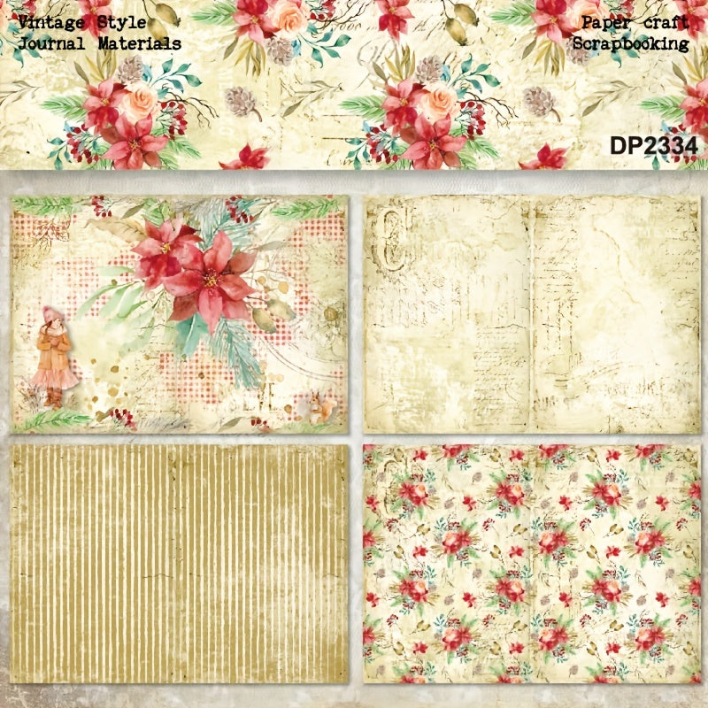 8pcs A5 Single Sided Pattern Paper Merry Christmas Background