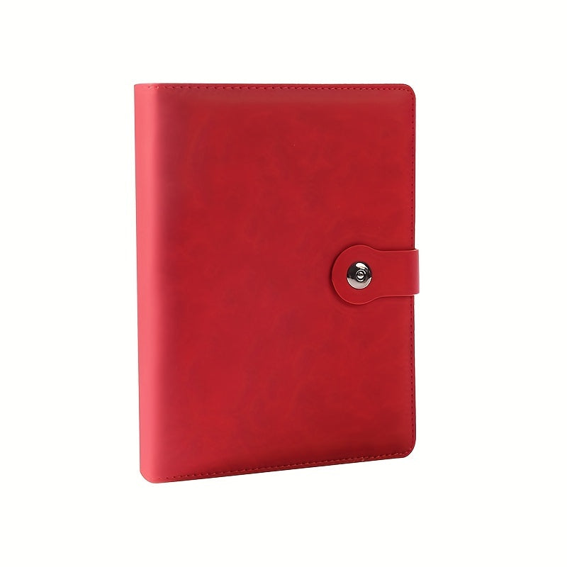 Retro Loose leaf Metal Clip & Pen Holder Leather Business Notebook