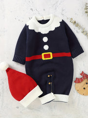 Infant Christmas Onesie & Santa Hat Set Cosplay Santa Claus