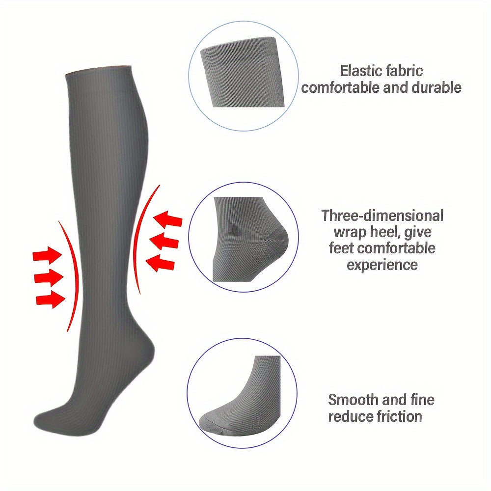Compression Socks 15-20mmHg Graduated Knee High Socks for Women & Men