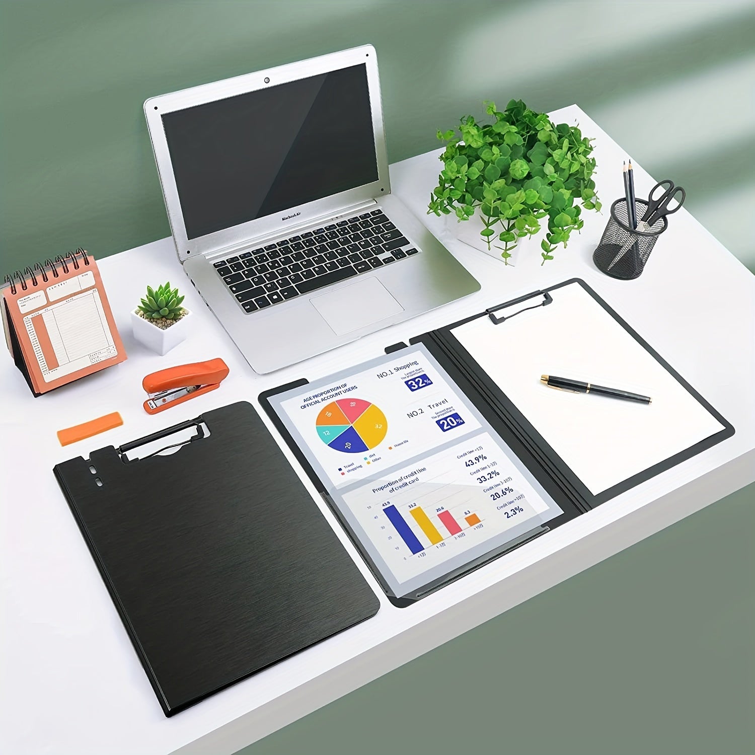 A4 Clipboard Folder Foldover Clipboards - Hard Shell File Flip Writing Pad