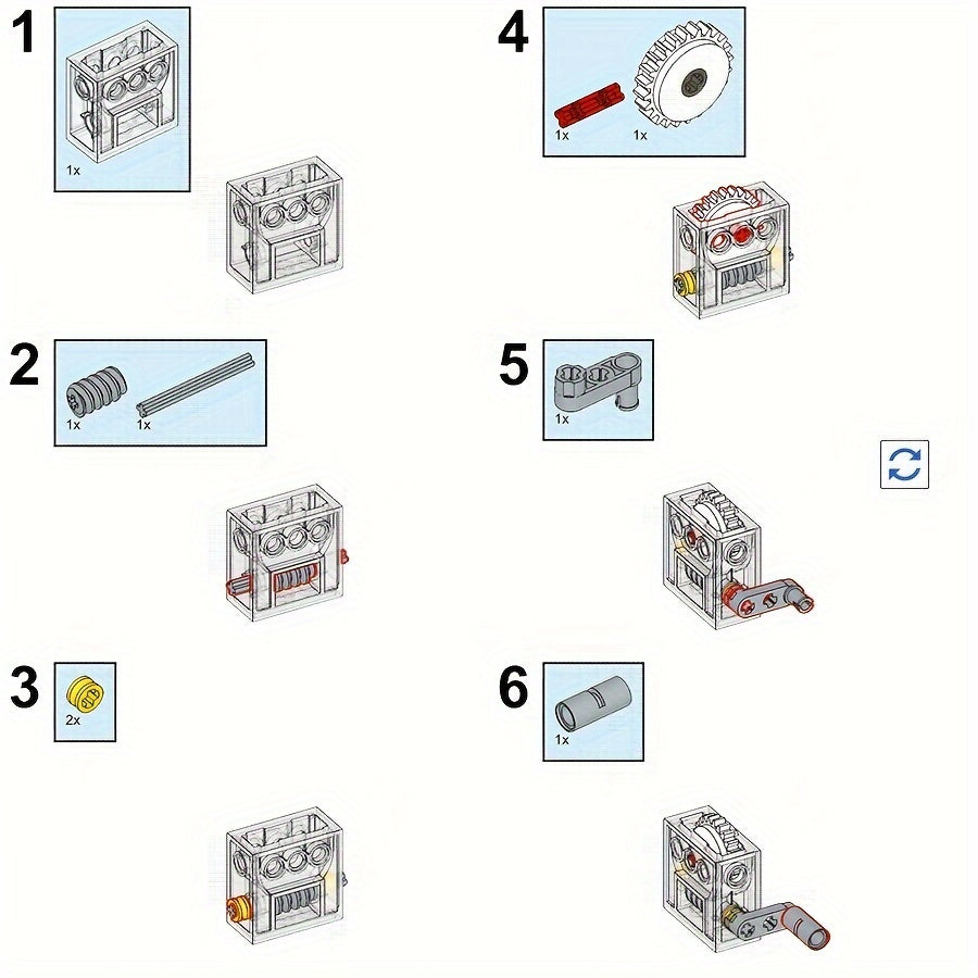 ABS Gear Box Set 18pcs Building Blocks Accessories for 3648 4716 33299