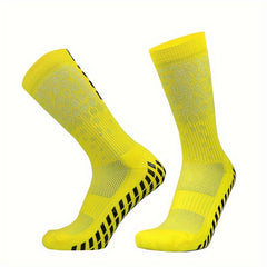 Men's Sports Grip Socks Non-slip Football Crew Socks