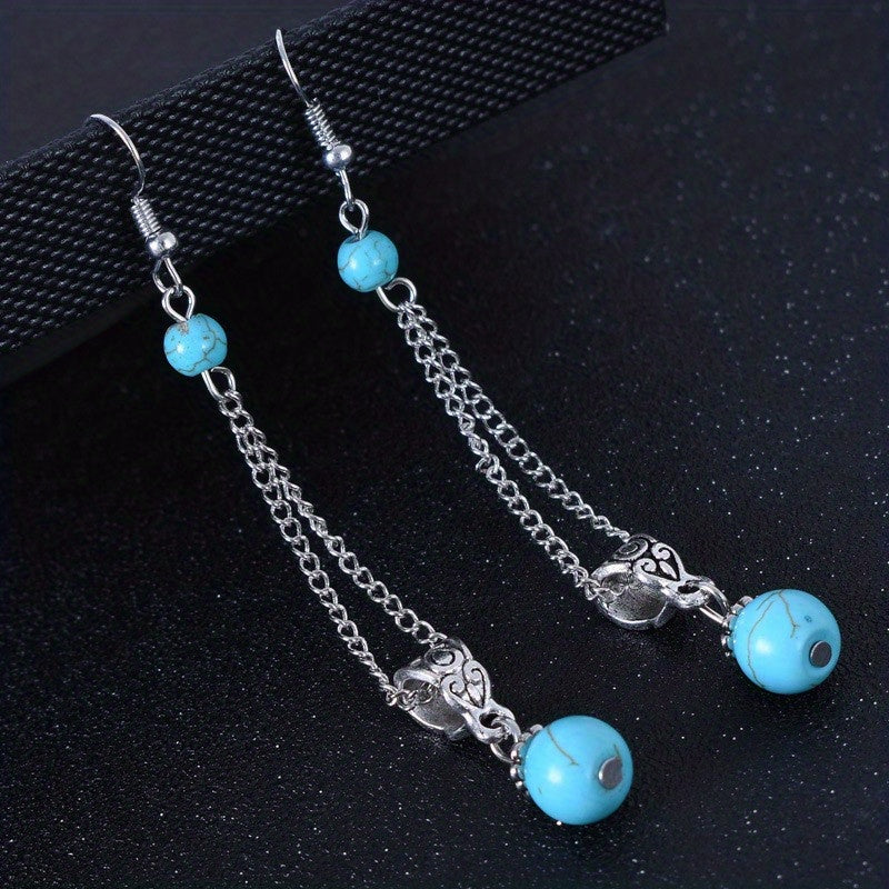 Vintage Turquoise Earrings Women Girls Party Jewelry