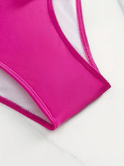  One Shoulder Knot Front Tummy Control Bathing Suit