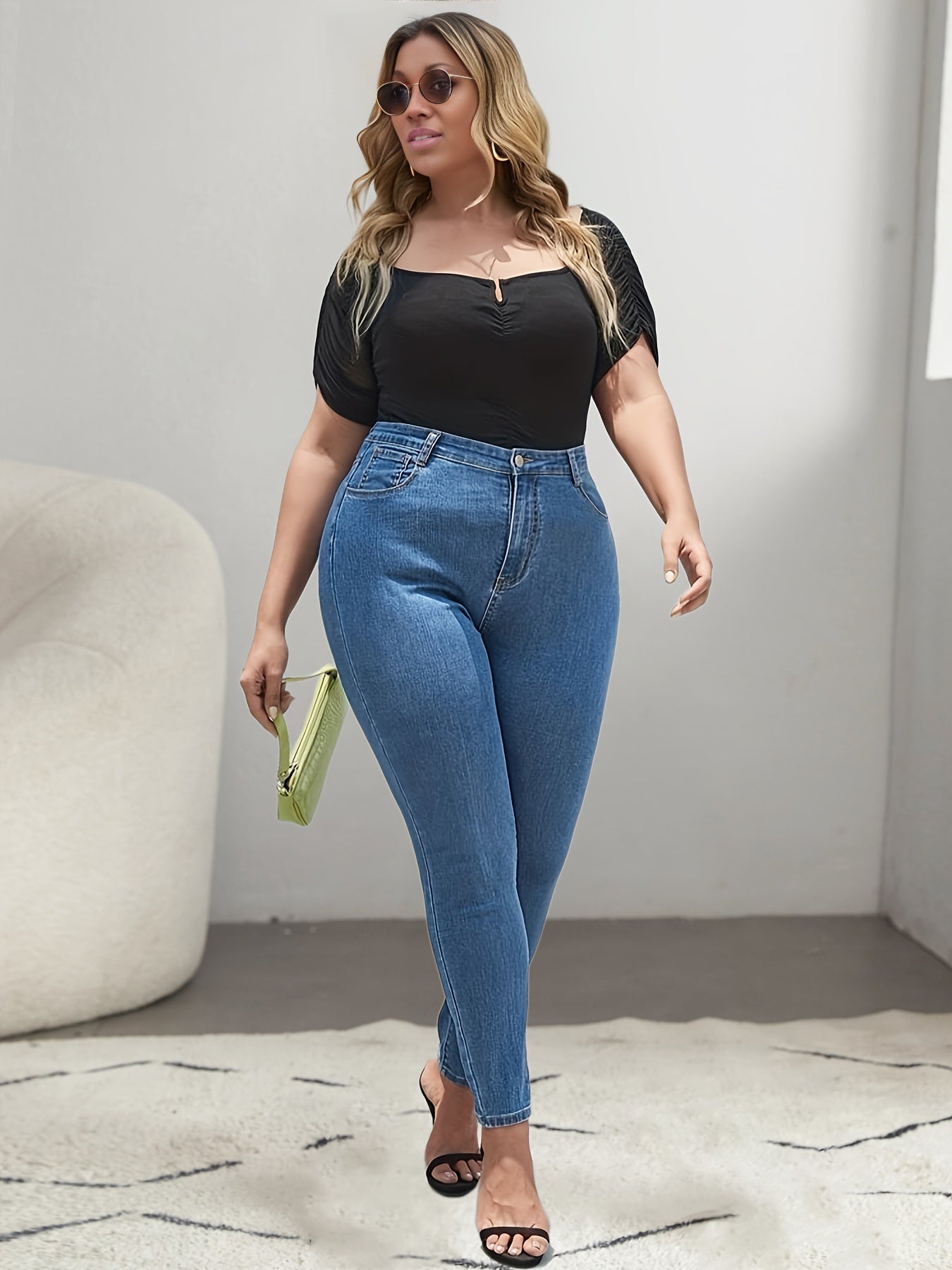  High Rise Skinny Pocketed Jeans
