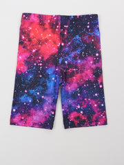 Toddler Girls Tie Dye Starry Sky Biker Shorts