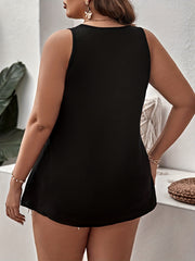  Solid Ruched V Neck Tank Top